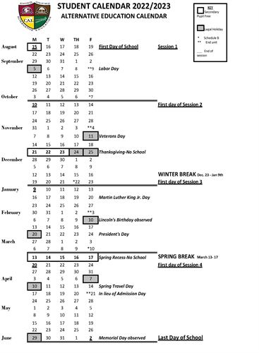 Student Calendar